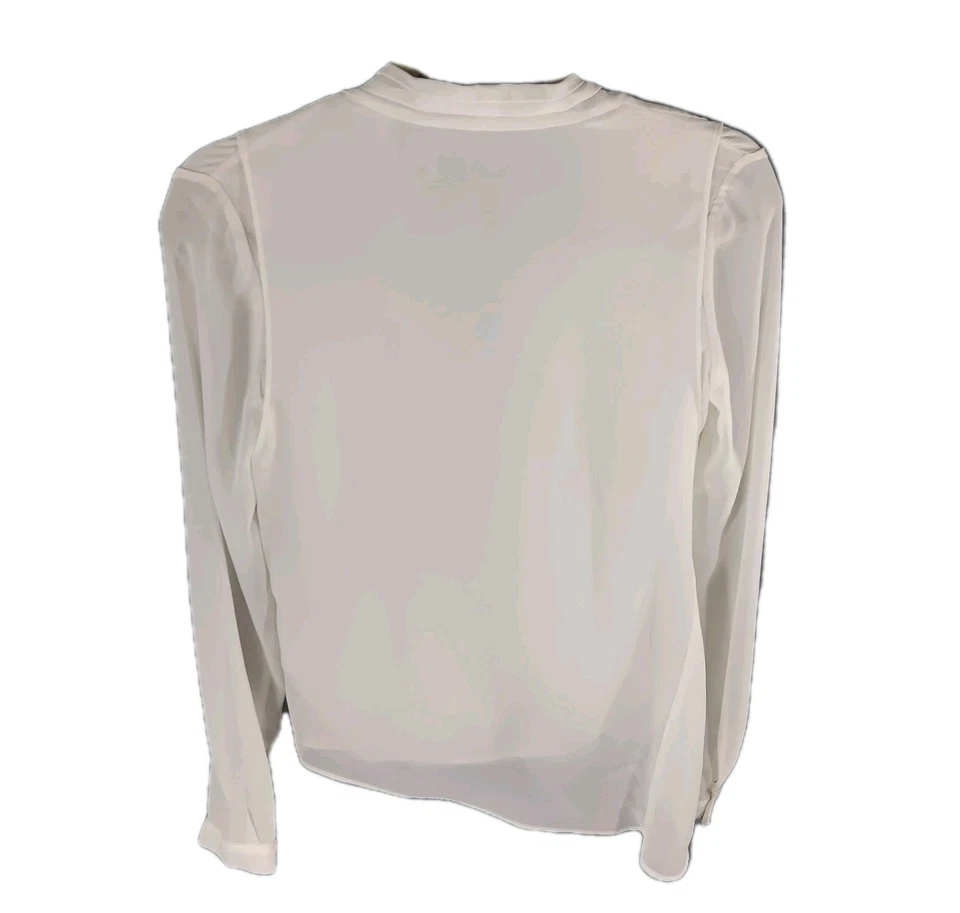 ALL SAINTS ABI Silk Layered Cross Wrap Semi Sheer Blouse Top Size 2 Ethereal  - Image 3 of 4