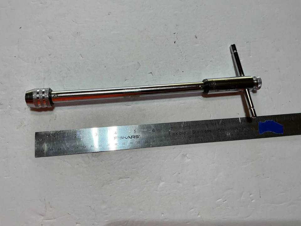 NOS Hanson TAP WRENCH, 12” RATCHETING T-HANDLE – for 1/4” to 1/2” taps Germany - Image 4 of 4