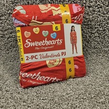 Sweetheart Character Pajamas Girls Size6 Two Piece Long Sleeve Hearts Kindwords