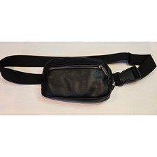 Black Faux Leather Fanny Pack/Cross Body Bag Some Flaws