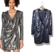 ASTR The Label Paris Dress Black Disco Long Sleeve Cocktail Party Mini Size S