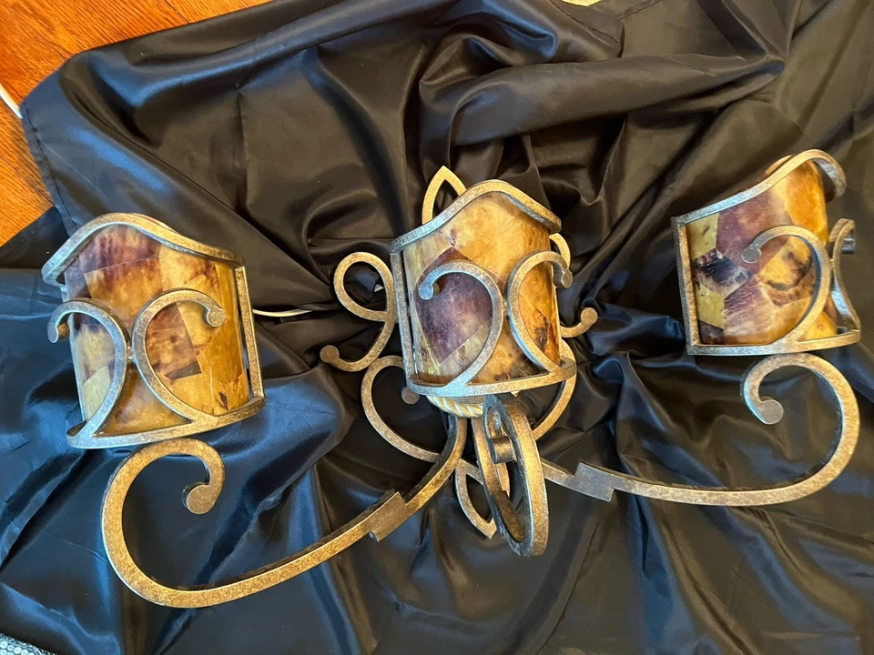 METROPOLITAN N2053-265 GRAN CANARIA CARCASA BRONCE TOCADOR LÁMPARA 3 LUCES Foto 3 de 4