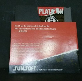 Platoon (Nes) (1988) With Manual And Cover. Free Shipping!!!