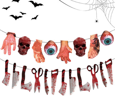Halloween Banner Grusel Deko Zum Aufhängen Für Wand Party Garten Garage