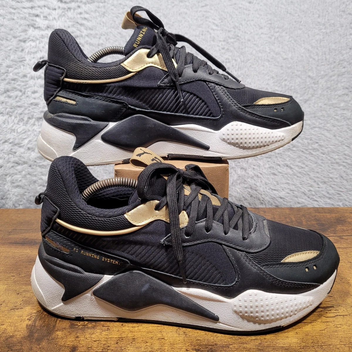 PUMA RS-X Trophy Running sneakers black Gold men\'s 9.5 Puma RS-X Trophy 36945101 Mens Black Mesh Low Top Lifestyle  main image 4