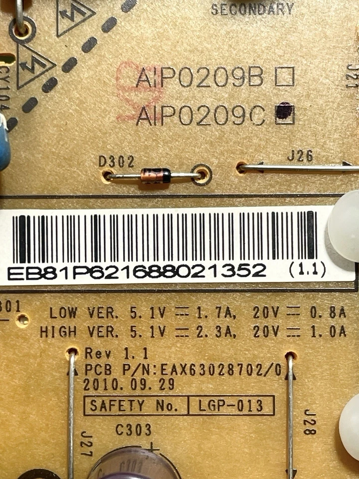 Netzteil Platine EAX63028702/0 AIP0209C für LG FLATRON E2411PU - Bild 4 von 4