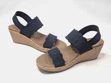 Skechers Cali Beverlee Timeless Touch Navy Women's Wedge Sandals-Asst Sizes NWB