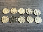 10x Silver Mercury Dimes (1916-1945) various dates & mints & condition