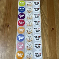 24pcs Cute Thank You Stickers  1” Small Business for Decorate Envelopes Sealing