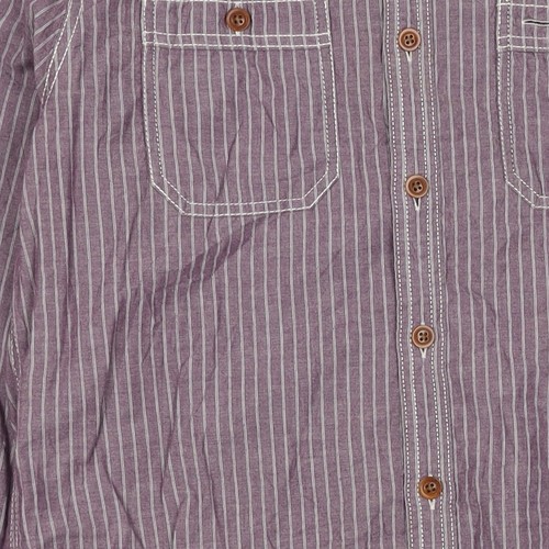 Marks and Spencer North Coast Men’s Purple Striped Cotton Shirt L - Picture 9 of 12