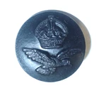 VINTAGE WW2 ROYAL AIR FORCE KINGS CROWN  BLACK BAKELITE BUTTON. APPROX 17MM DIA.