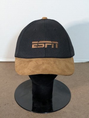 Vintage 1990s ESPN Sports TV Television Network Snapback Baseball Black Hat Cap