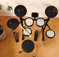 DONNER Electronic Drum Kit for Beginners with Headphones/Drum Throne DED-80 