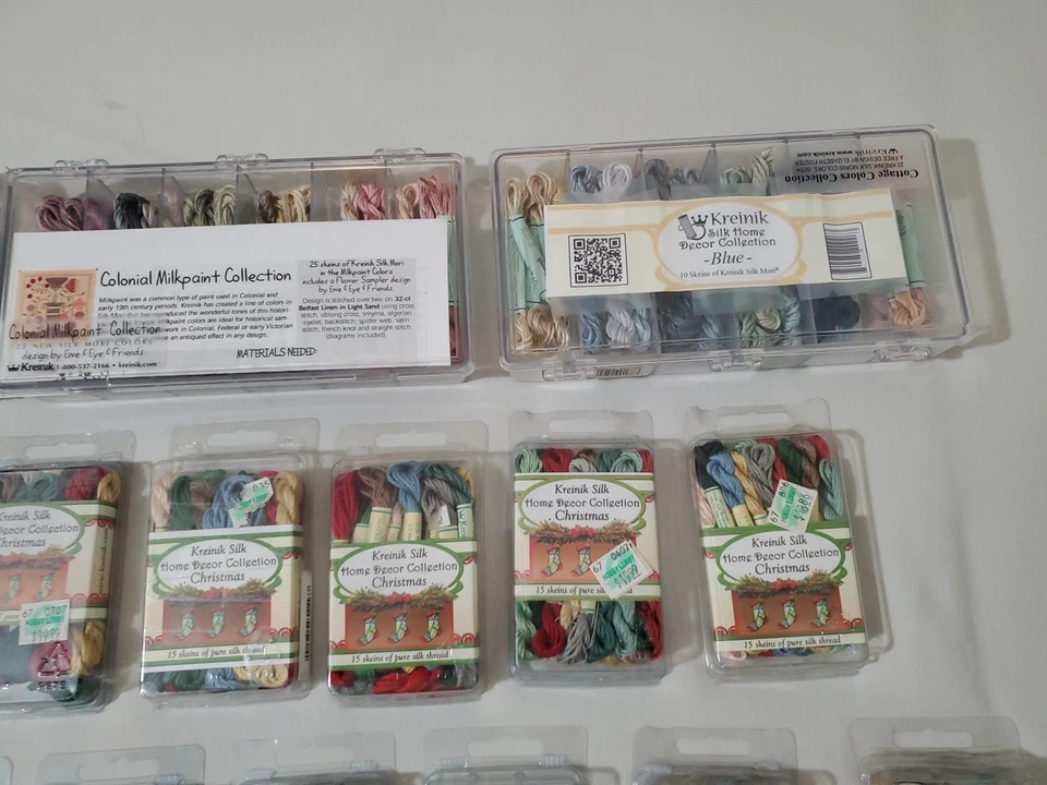 Mixed Lot KREINIK & Colonial Milkpaint Silk Mori Skein Thread - Christmas - Image 3 of 4