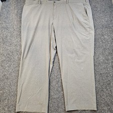 Cutter & Buck Mens 54x32 Gray Performance Golf Pants Stretch Big Tall Flat Front