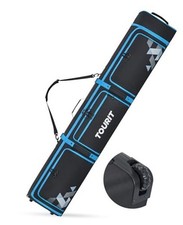 Rolling Ski Bag and Ski Boot Bag Combo, Padded Snowboard Bag Black Extendable