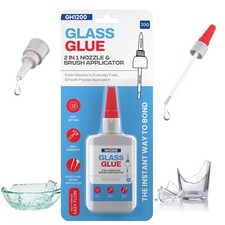 GH1200 2-in-1 Super Glue for Glass, Controlled Application with Fine Brush...