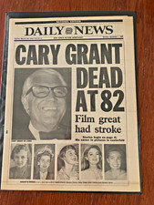 Cary Grant Death Newspaper Dec 1 1986 Daily News Hollywood Film Star