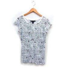 MARC by MARC JACOBS Japanese  Silk, Boat Neck, Sheer, Short Sleeve, Size S