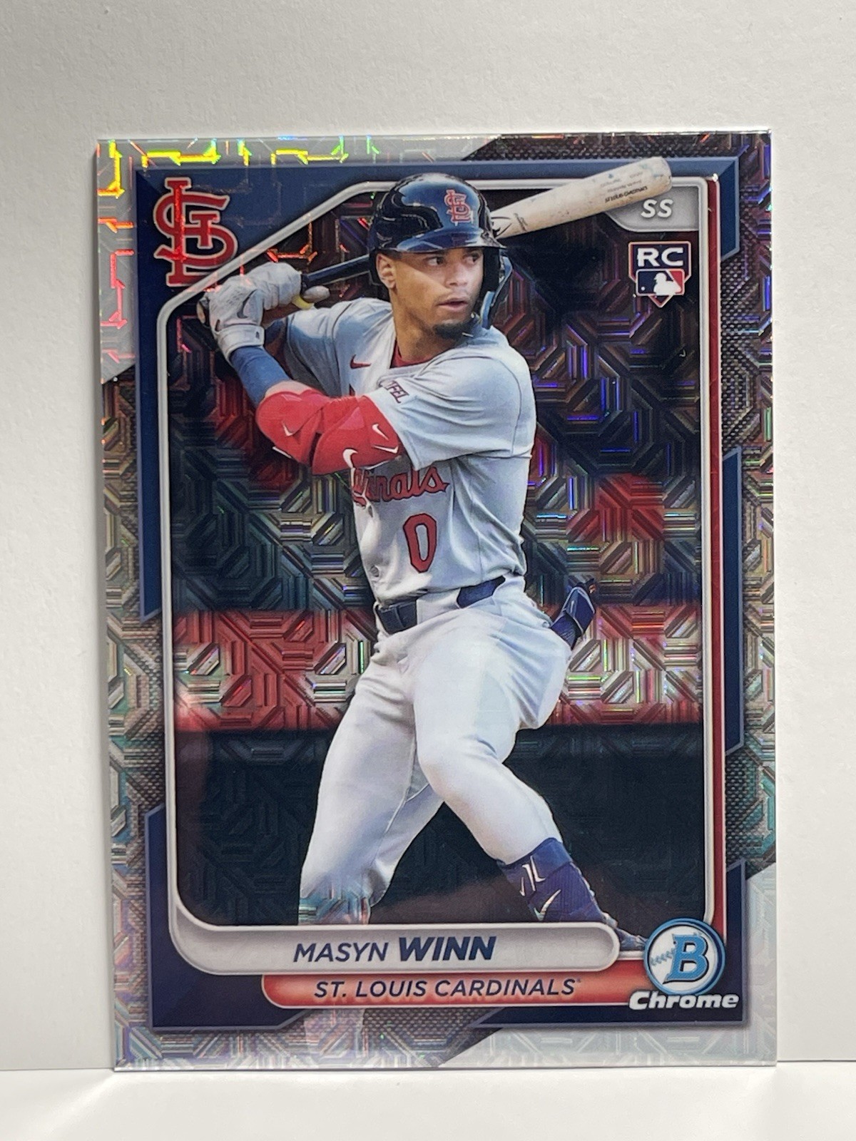 Masyn Winn 2024 Bowman Chrome Mojo Refractor RC #61 St. Louis Cardinals