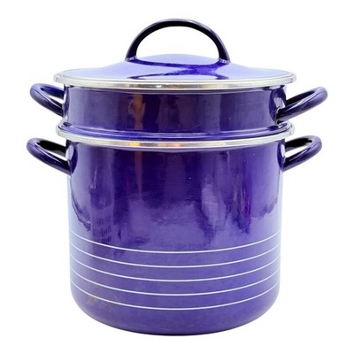 Copco 5 Qt Pot Lid & Strainer Cobalt Blue Enamel Stockpot Sam Lebowitz Spain