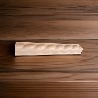 Glazed Ceramic Wall Tile  - 1'' x 6'' x 20mm White Listello Rope Liner