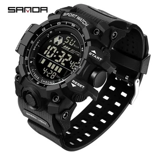 Montre de sport de plein air pour hommes étanche LED Analog Digital Show Multifonctionnel