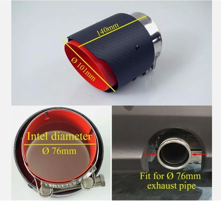 Silenciador trasero de tubo de escape de fibra de carbono para Mazda CX-3 CX-5 ATENZA 2 PIEZAS Foto 3 de 4