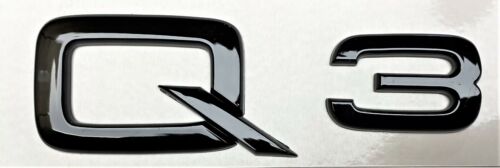 BLACK Q3 REPLACEMENT FOR AUDI REAR TRUNK EMBLEM BADGE NAMEPLATE DECAL LETTER - Picture 3 of 3