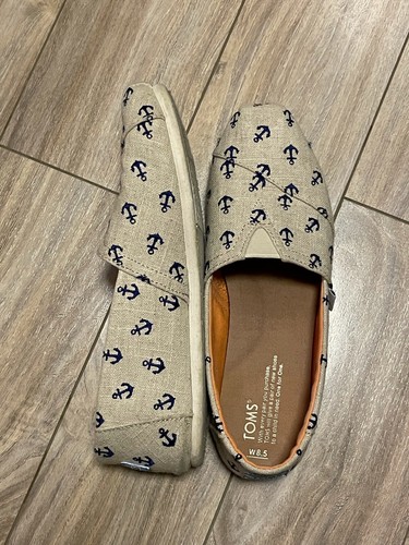 TOMS Classics - Limited Edition Anchor Print Slip Ons - Women’s size 8.5 - Picture 12 of 14