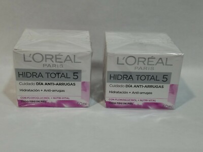 2X L'Oreal Hidra Total 5 Crema Humectante Anti-Arrugas Floroglucinol+Nutri Vital