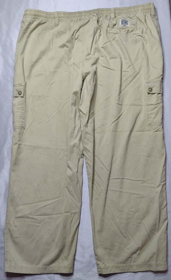 BIG DOGS Men Big 2X Khaki Cotton Elastic Waistband Pull-On Cargo Pants - Image 4 of 4