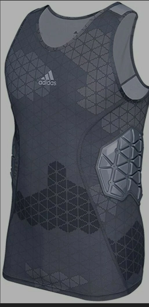 Adidas Techfit Ironskin Mens 3 Pad Football Gray Tank size Large