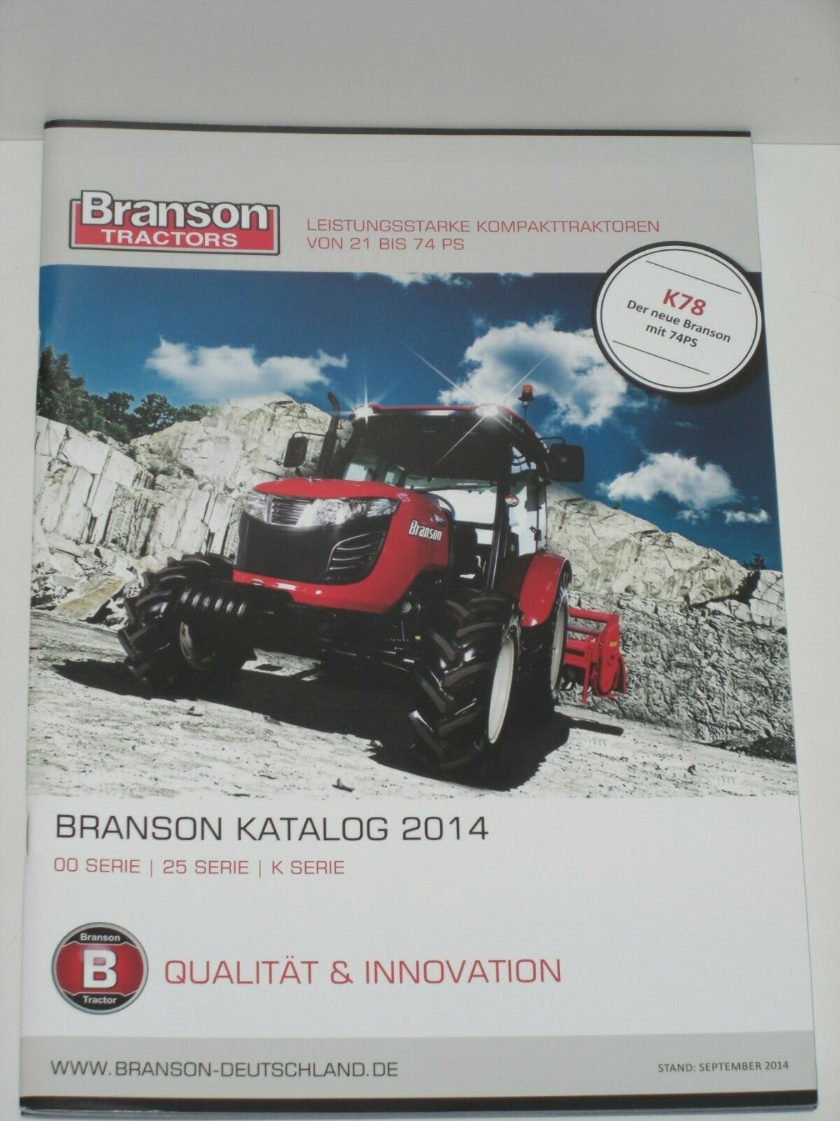 BRANSON TRACTORS Traktoren Katalog 2014 Prospekt mit 52 Seiten ( 784