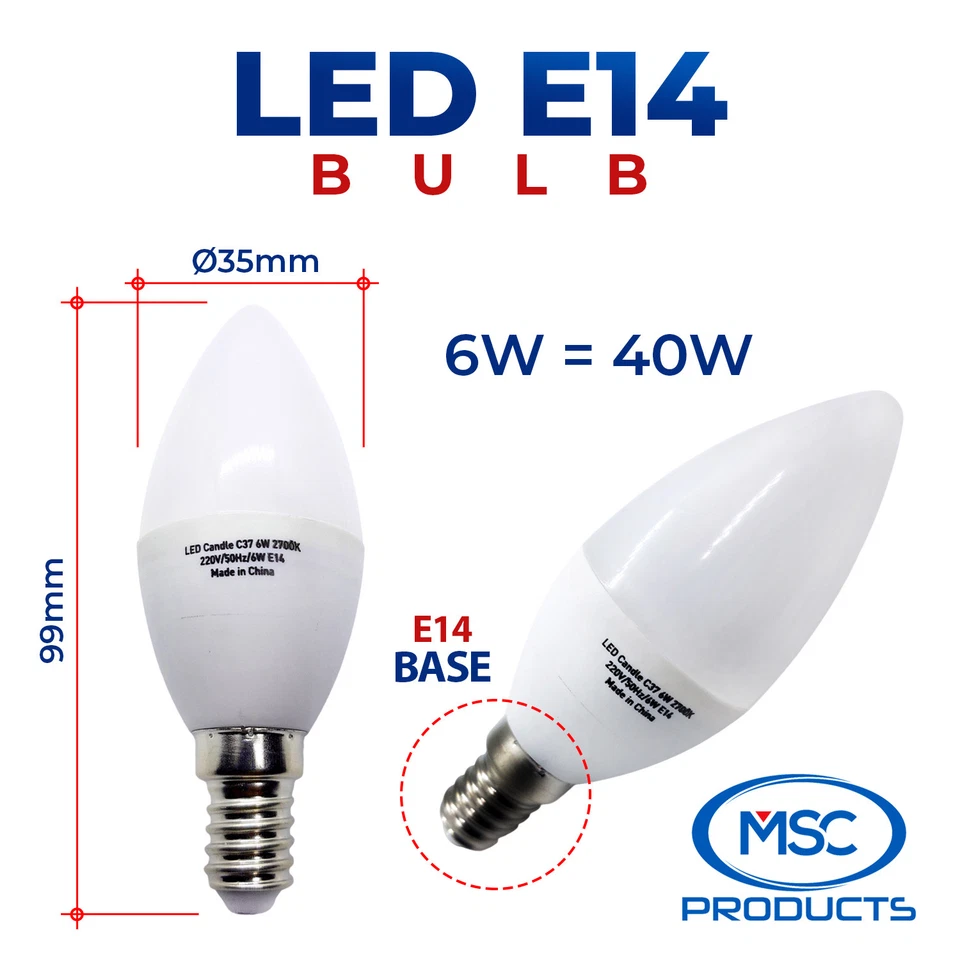 LED Candle Light Bulb B15 B22 E14 E27 Energy Saving Lamp Warm Cool Day White A+ - Image 4 of 4