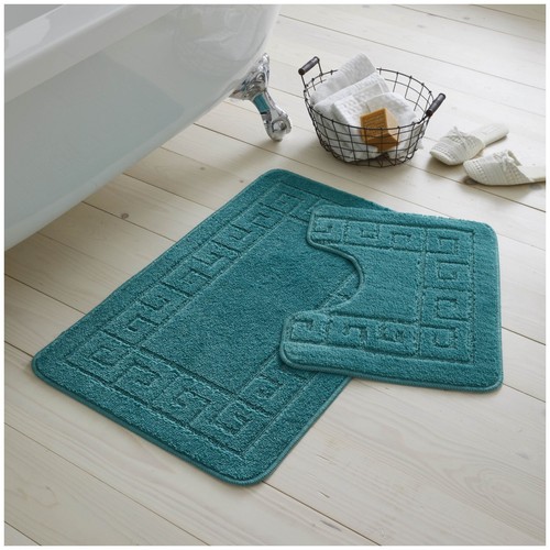 MEMORY LOOP BATH MAT SET PEDESTAL NON SLIP SUPER SOFT TOILET BATHROOM RUG 2PC - Picture 209 of 341