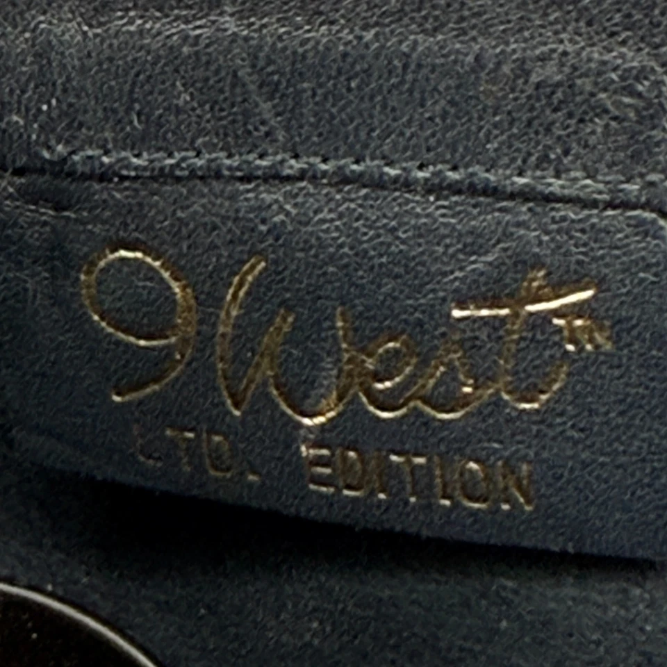 Vtg 90s Nine 9 West Ltd. Edition Boots Leather Equestrian Style Riding Navy 9M - Image 3 of 4