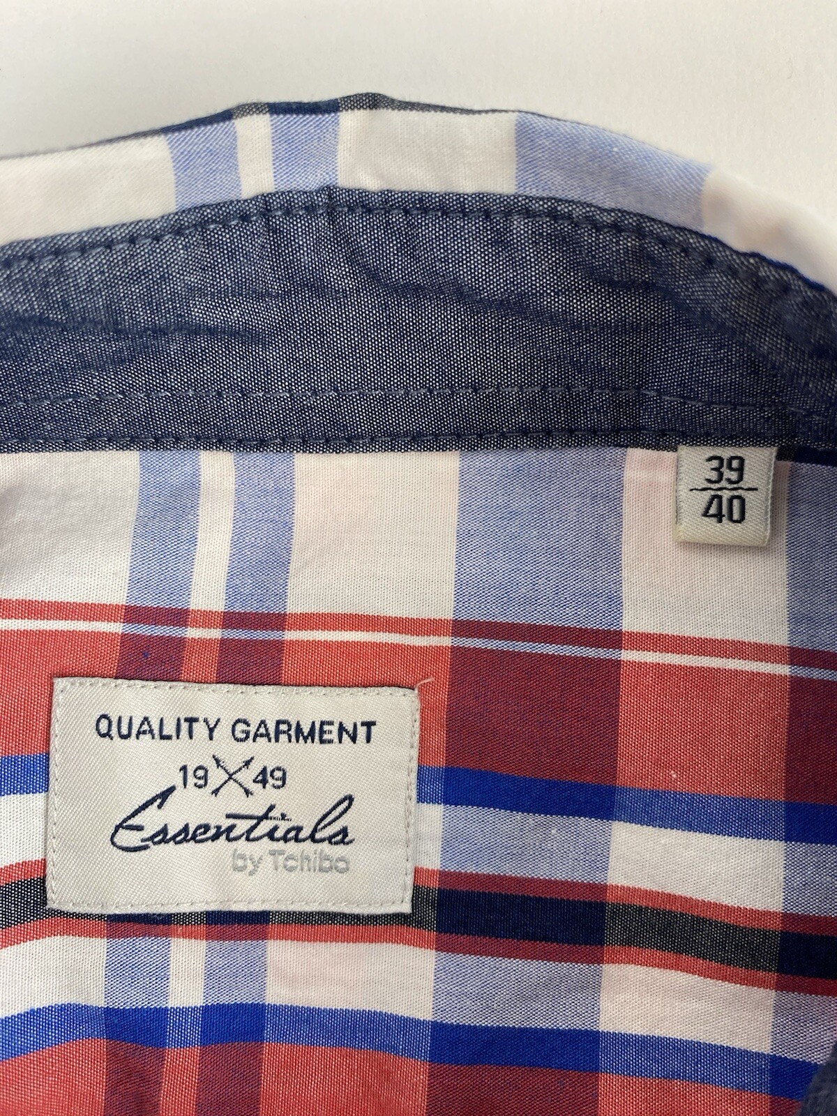 1949 Essentials by Tchibo men's plaid long sleeve button down shirt size 16 - 36 thumbnail 3