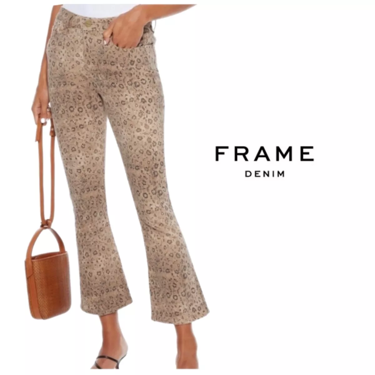 FRAME Denim Snakeskin Print Le Crop Mini Boot Jeans Size 26 eBay