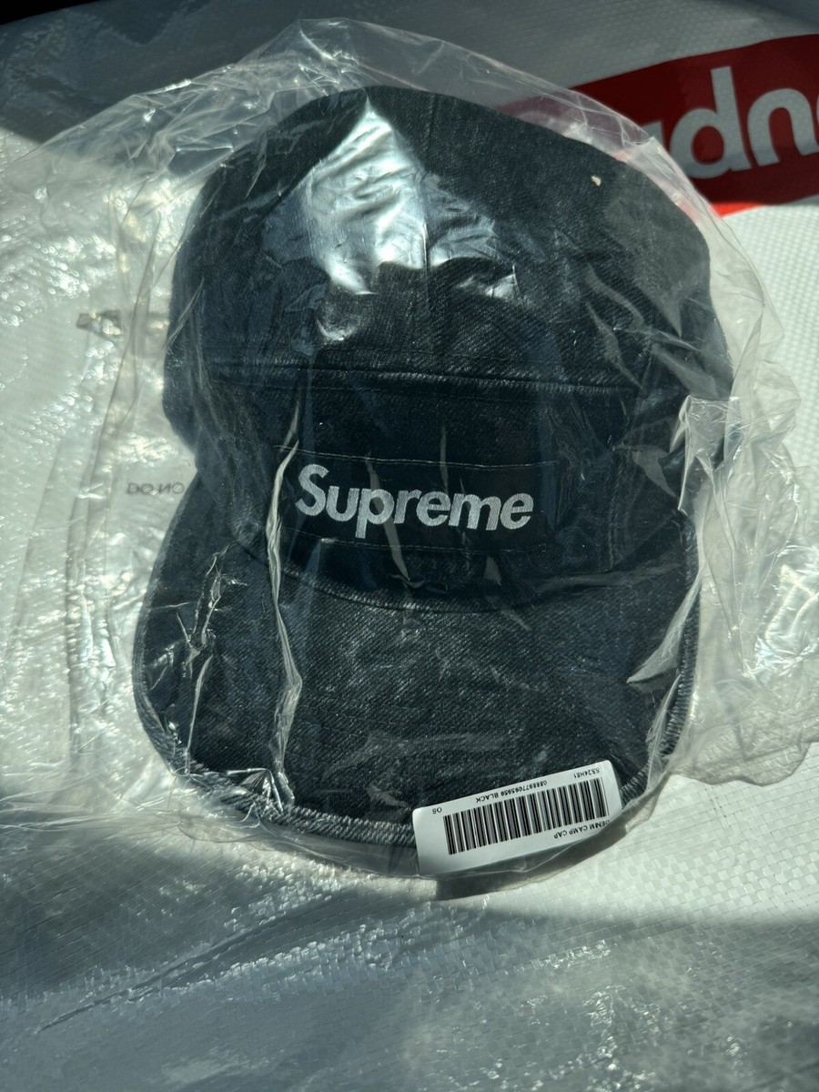 Supreme Denim Camp Cap Black SS24 - IN HAND, brand new Box