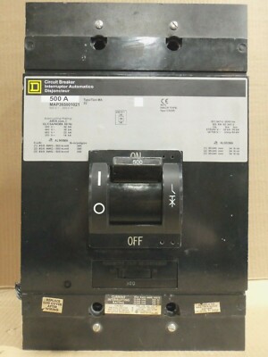 Square D MAP36500 MAP36500-1021 3 Pole 500 Amp Relabeled Shunt Trip Breaker