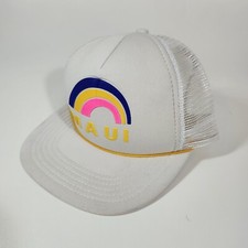 Hawaiian Headwear Maui Rainbow Mesh Trucker Snapback Hat Cap Vintage Sunset