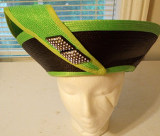 Vintage Joli Flamingo Hat Green and Black