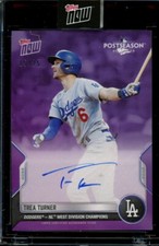 2022 Topps Now Postseason Trea Turner Purple Auto Autograph #PS-7C #d 15/25