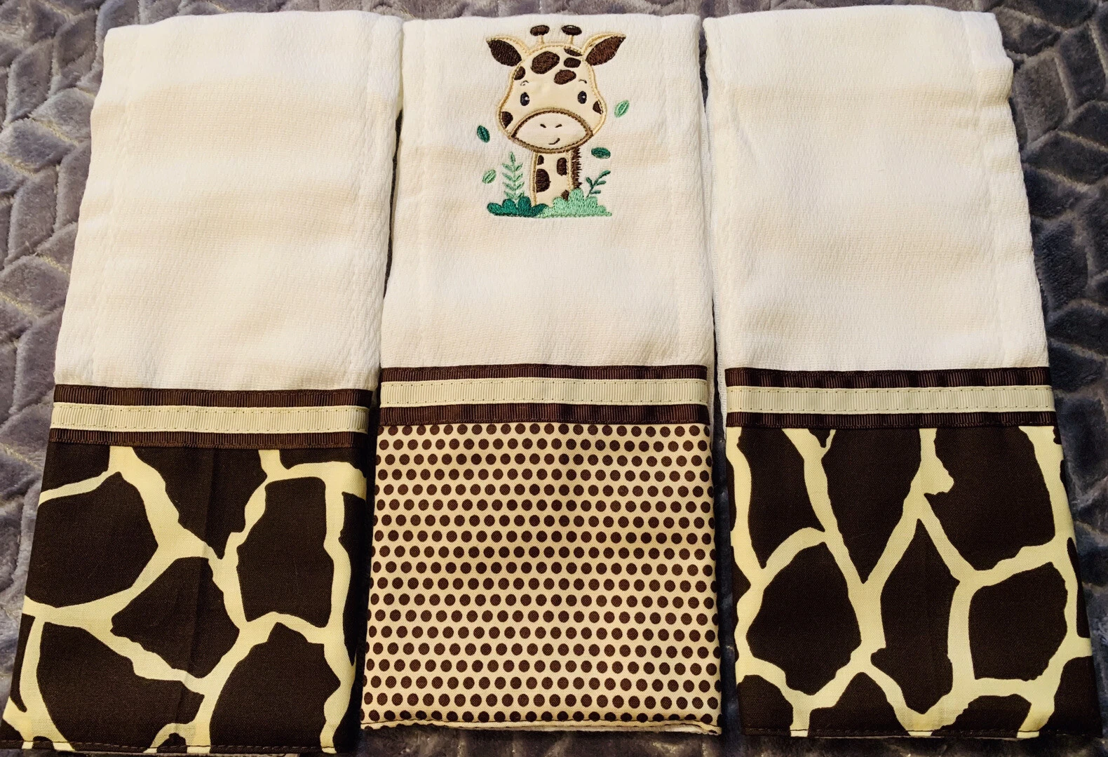 Baby Giraffe Trio Burp Cloths