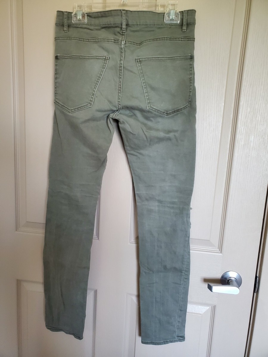 Divided H&M Ladies Distressed Army Green Jeans Size 32 Skinny Jeans View 5