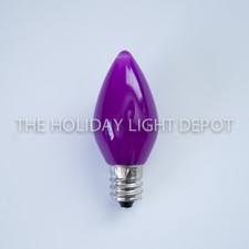 25 C7 Opaque Purple LED Christmas Light Bulbs Smooth LED Retro Fit Dimmable