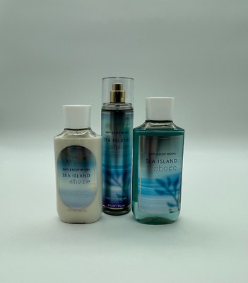 Bath & Body Works SEA ISLAND SHORE Fragrance Mist,Body Lotion & Wash 3 Piece Set