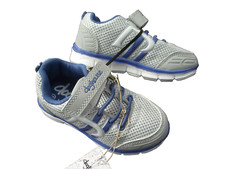 BNWT Little Girls Sz 11 Rivers Doghouse Grey and Blue Tab Athletic Jogger Shoes