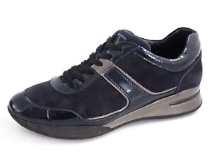 Tod's Sneakers Blue Suede Patent 